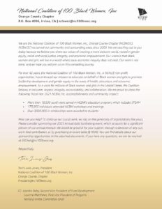 NCBW Gala Sponsorship letter - National Coalition of 100 Black Women ...